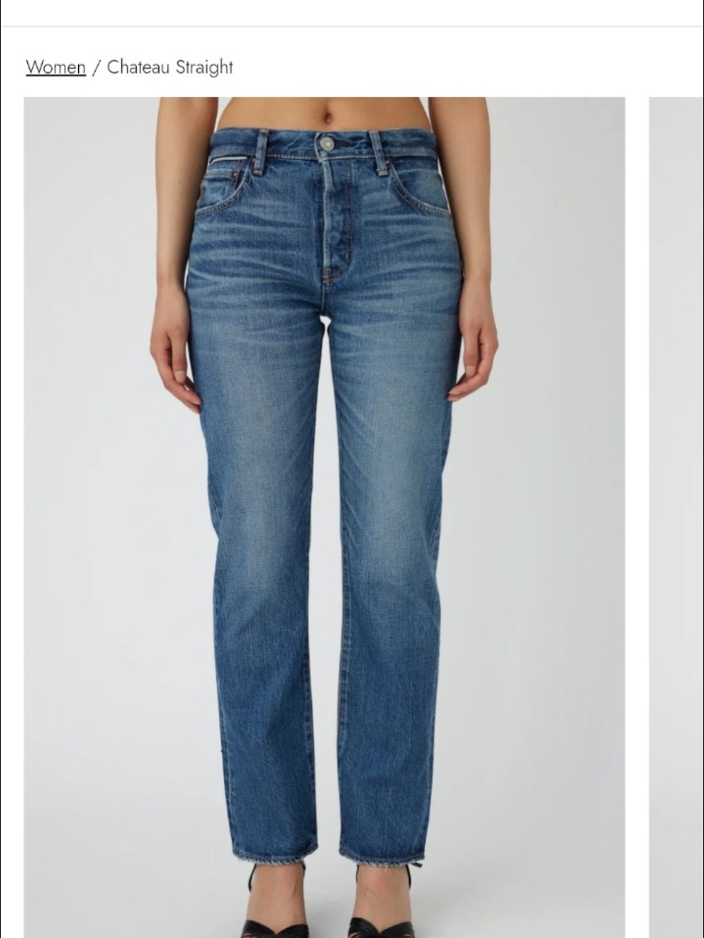 Chateau Women's Straight Leg Jeans in Medium Blue Wash